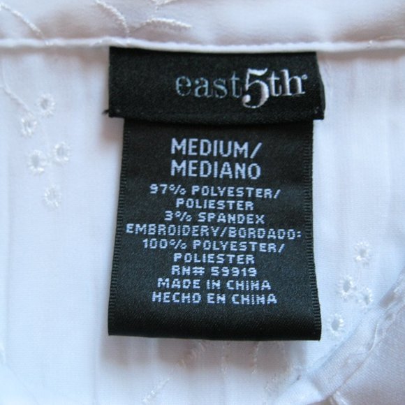 East 5th White Sheer Short Sleeve Shirt - Picture 9 of 10